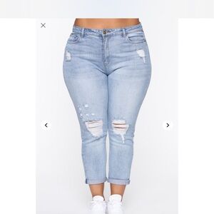Fashion Nova Keep Coming Back Boyfriend Jeans - Light Blue Wash